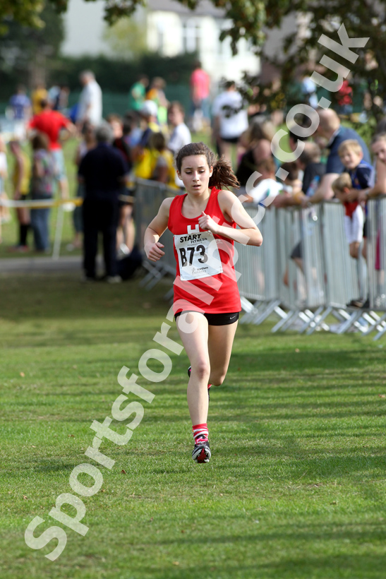 Mary McCarthy (Hallamshire Harriers), under-13 girls, Northern Cross Country Relay, Graves Park, Sheffield.